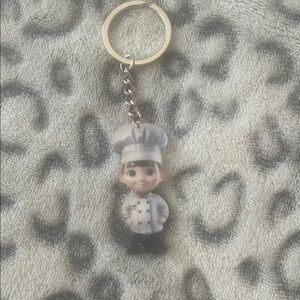 Chef Keychain with White and Black Outfit